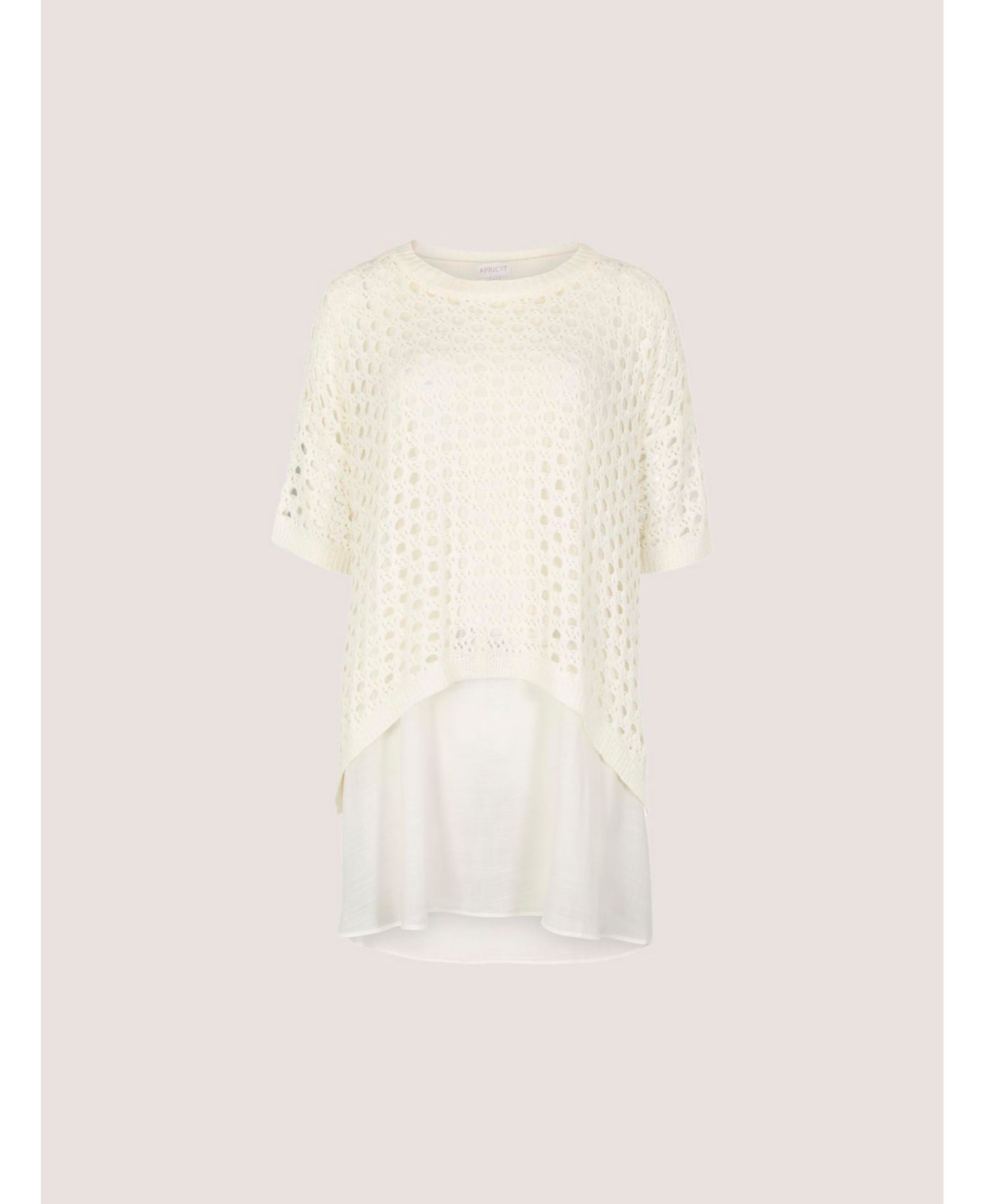 Women's Layered Knit Mesh Button-Down Tunic