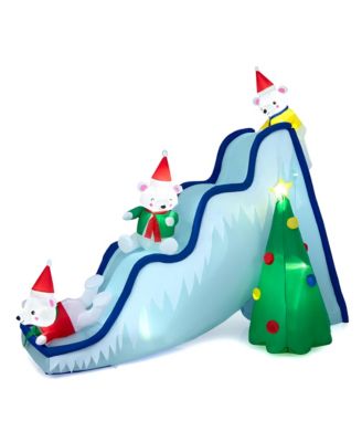 7.5FTInflatable Polar Bear Slide Scene Decoration, Blowup Christmas Decoration