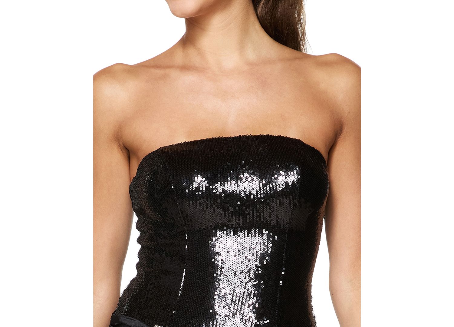 Juniors' Strapless Allover-Sequin Bubble-Skirt Dress