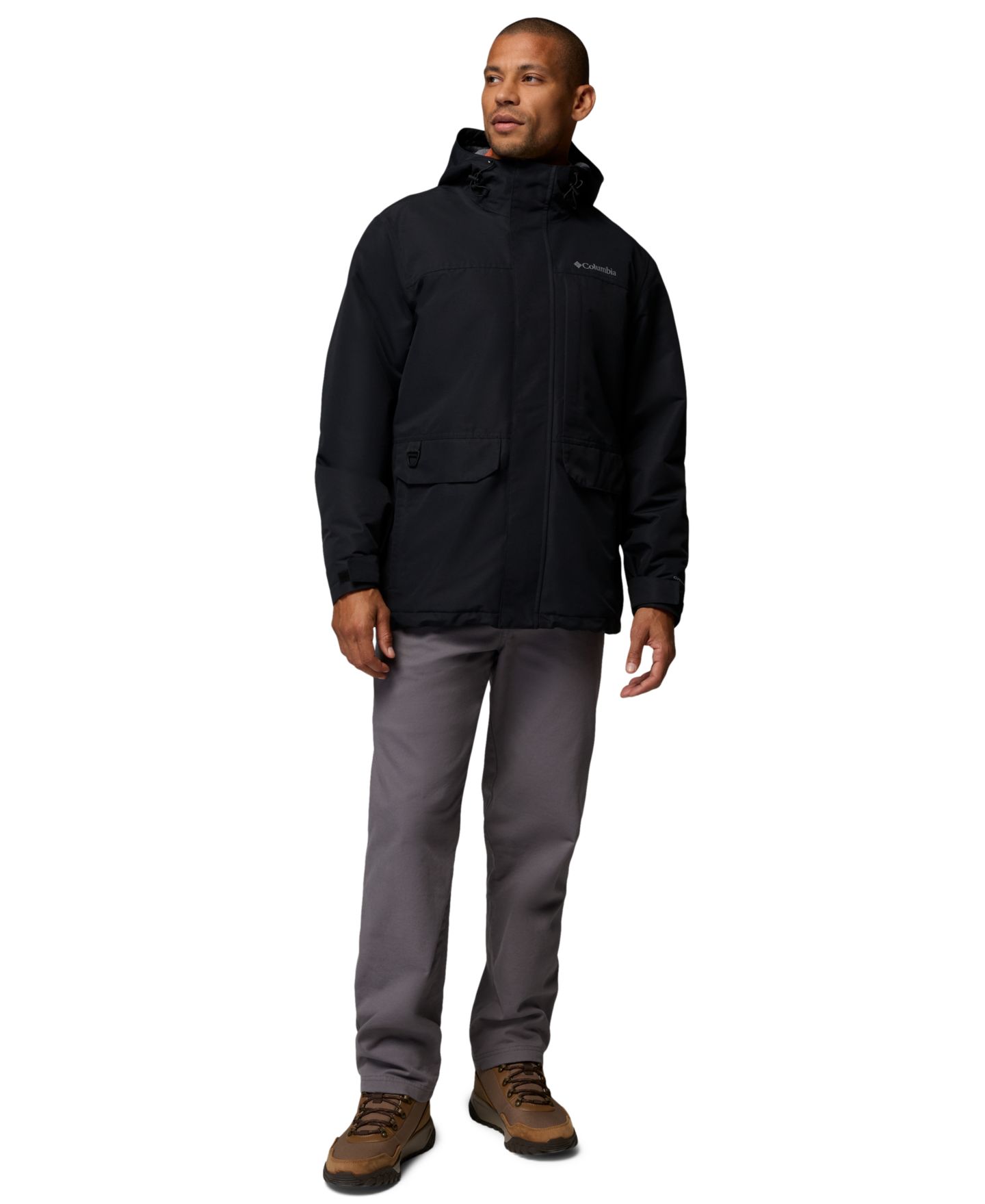Мужская куртка Columbia Landroamer Fleece-Lined Waterproof Hooded, цвет: Чёрный — фото 2