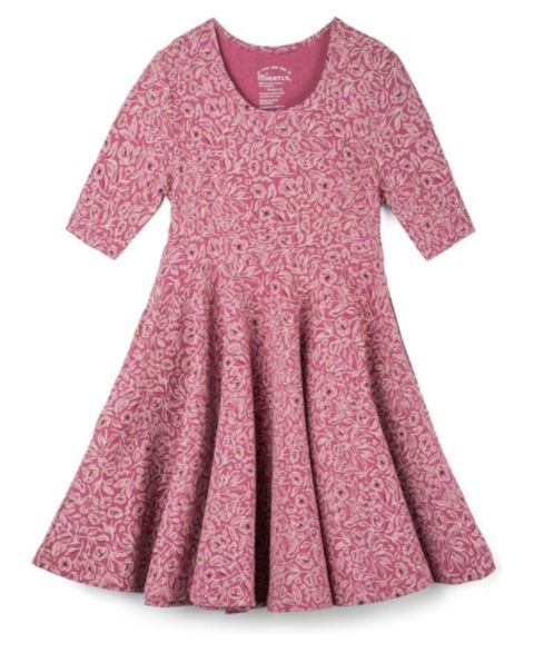 Платье Mightly Short-Sleeve Floral Fit & Flare Dress для девочек-малышей, цвет: Розовый