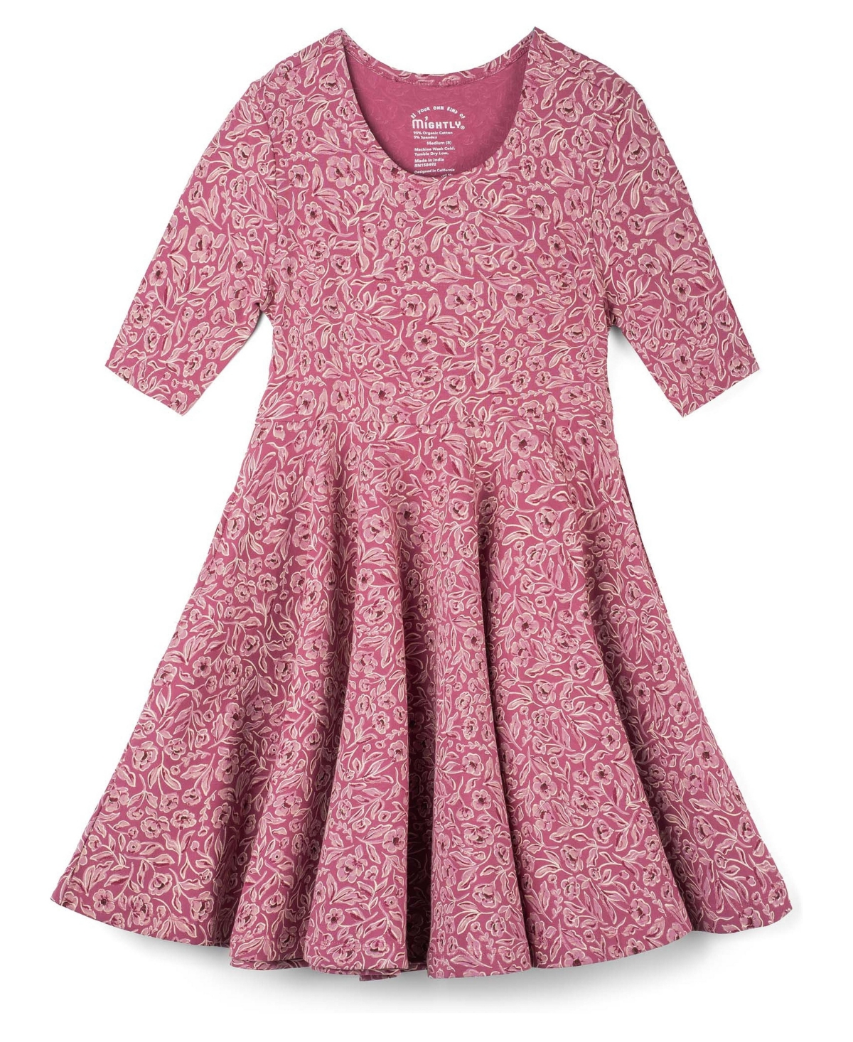 Mightly Toddler Girls' 2T-5T Short-Sleeve Floral Fit & Flare Dress