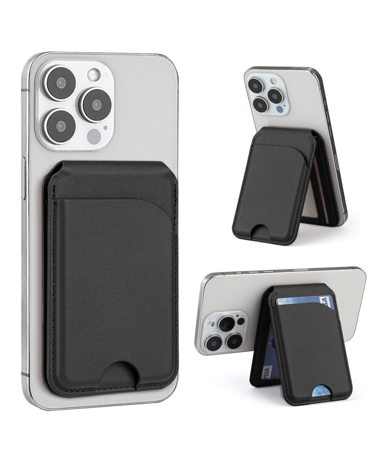 Alpha Digital MagSafe Leather Wallet and Adjustable Phone Stand for iPhone 17-12 Series