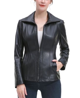 Women's Ruby Moto Leather Scuba Jacket