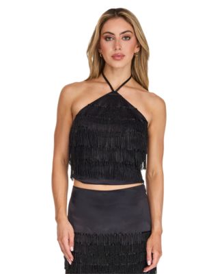 Women's Brielle Halter Beaded Crop Top