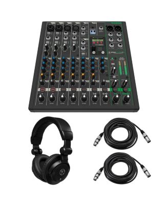 ProFX10v3+ 10-Ch Bluetooth Analog Mixer, with Headphones 2x XLR Cable