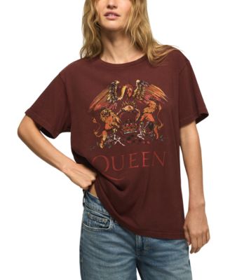 Women's Lion Crest Boyfriend Graphic Retro T-Shirt