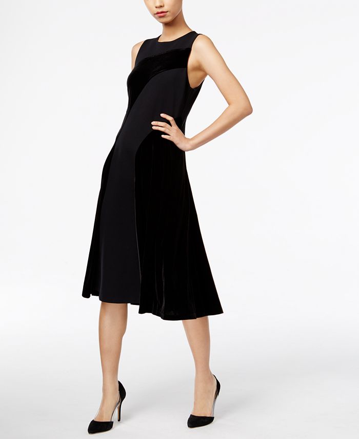 Alfani Velvet Fit & Flare Dress, Created for Macy's - Macy's