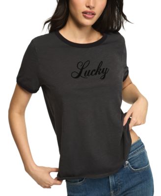 Women's Lucky Script Graphic Crewneck T-Shirt