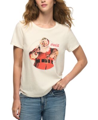 Women's Coca Cola Santa Classic Crewneck Retro Graphic T-Shirt