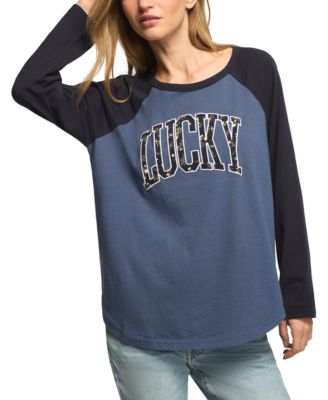 Women's Floral-Applique Raglan T-Shirt