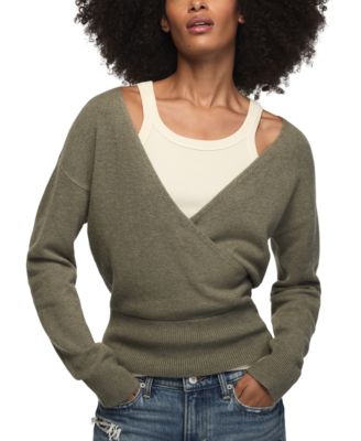 Women's Cloud Surplice V-Neck Long-Sleeve Sweater