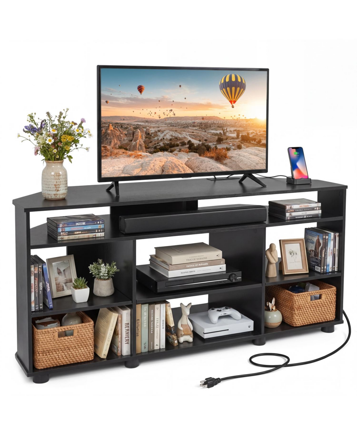 Mecale Corner Entertainment Center Tv Stand for TVs upto 55 Inch