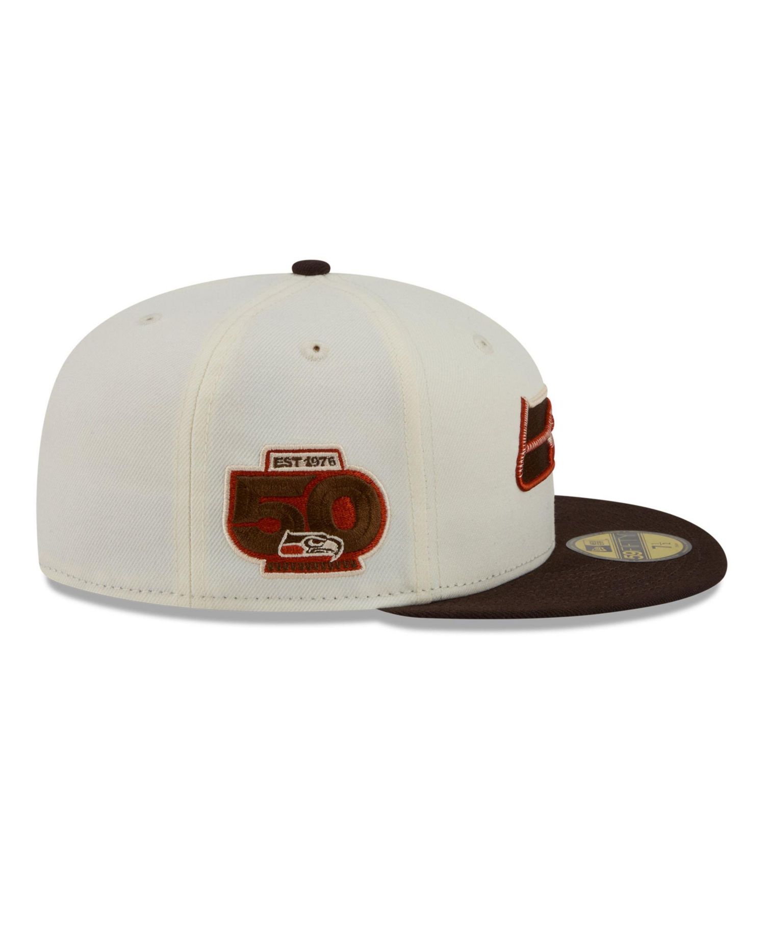Men's Cream/Brown Seattle Seahawks Pumpkin Spice 59FIFTY Fitted Hat