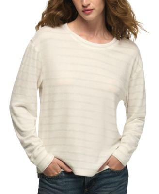Women's Lucky Cloud Long-Sleeve Metallic Shine Crewneck T-Shirt