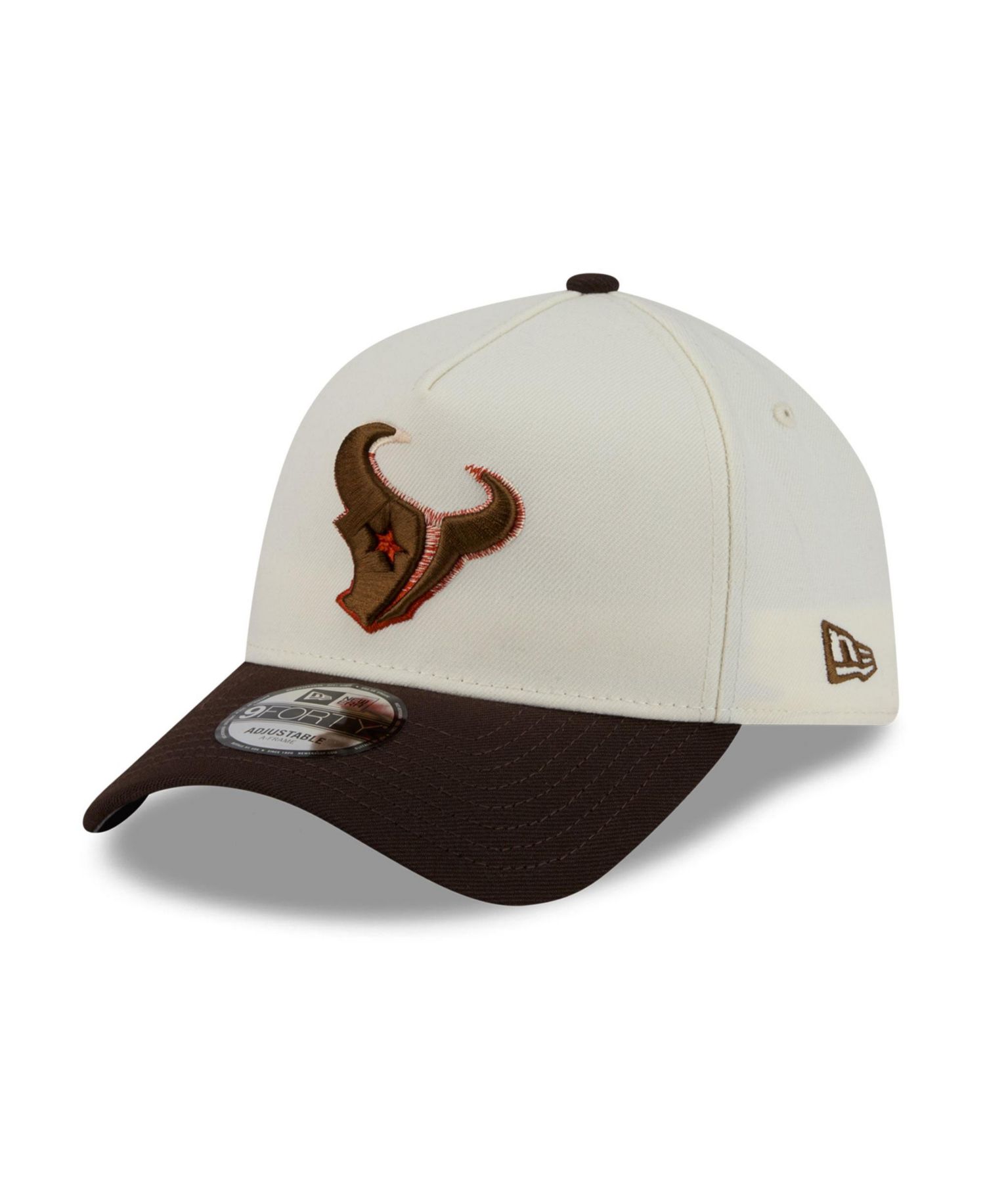 Men's Cream/Brown Houston Texans Pumpkin Spice A-Frame 9FORTY Adjustable Hat