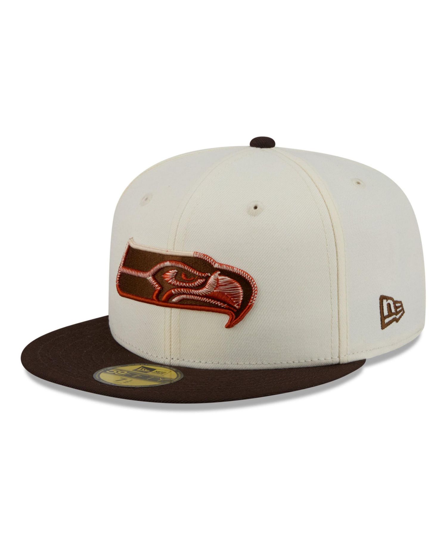 Men's Cream/Brown Seattle Seahawks Pumpkin Spice 59FIFTY Fitted Hat