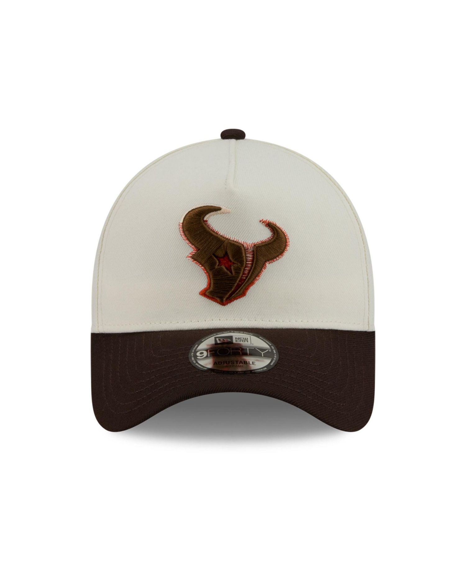 Men's Cream/Brown Houston Texans Pumpkin Spice A-Frame 9FORTY Adjustable Hat
