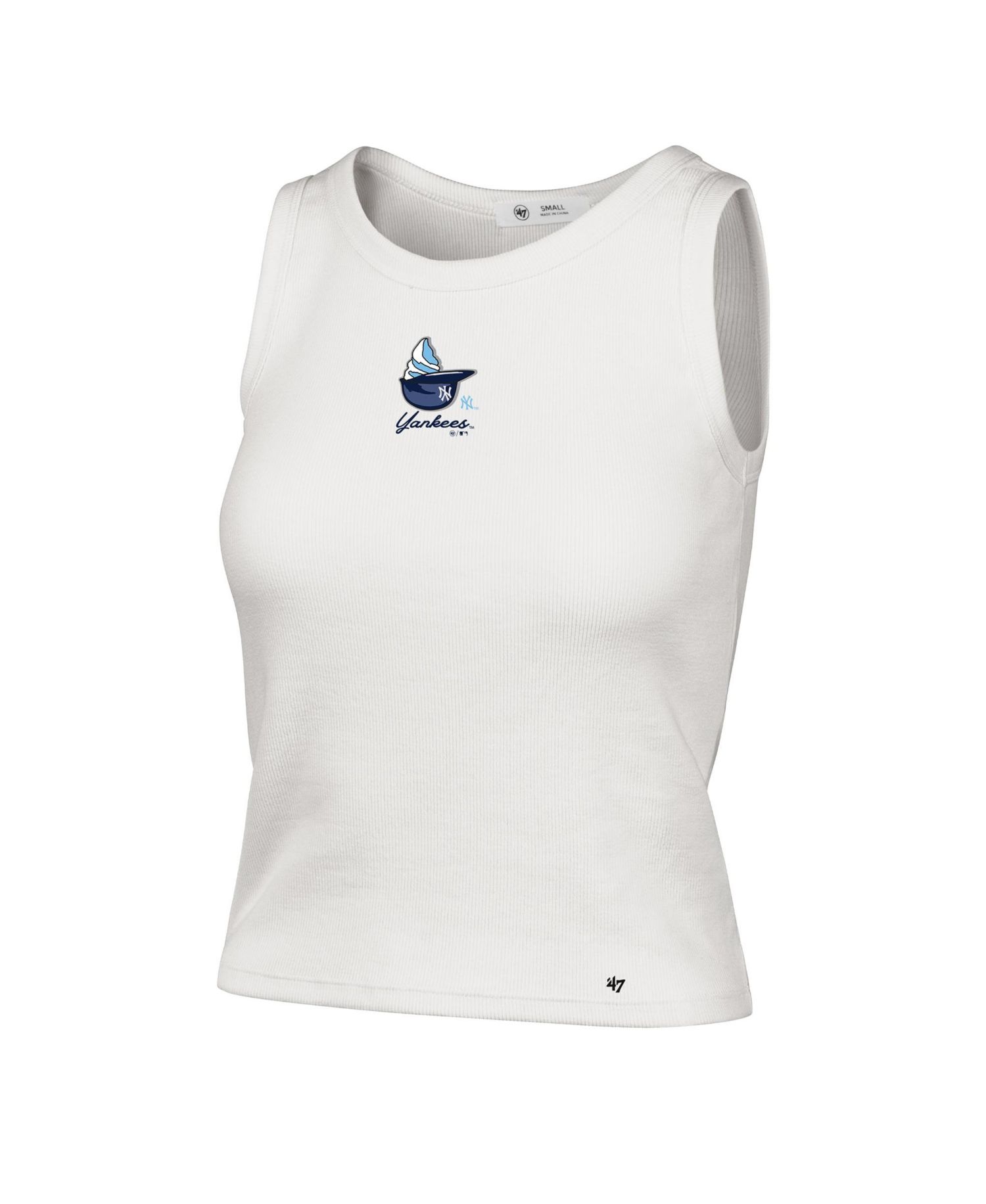 Women's '47 Cream New York Yankees Single Swirl Ribbed Baby Tank Top