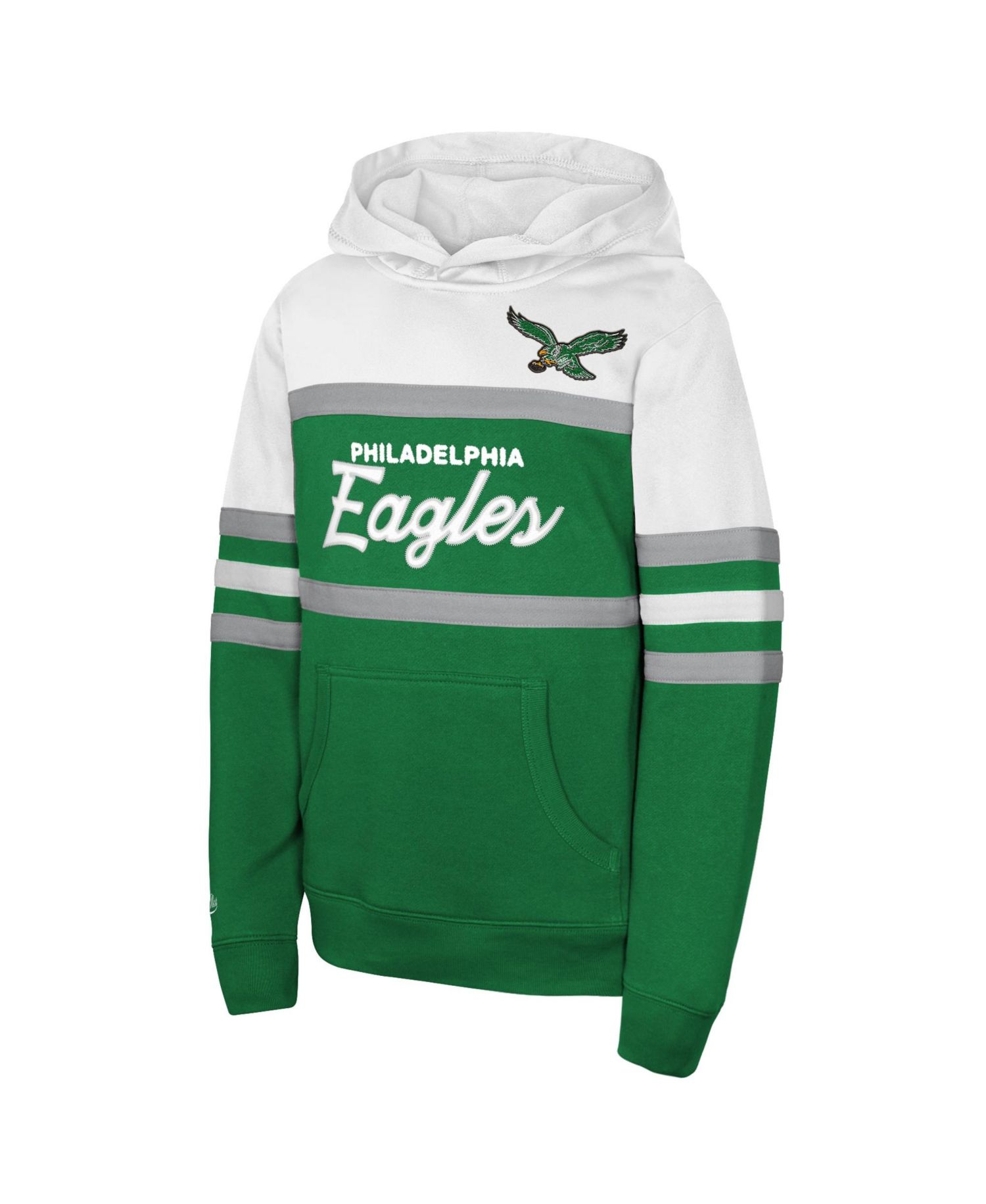 Big Boys and Girls Kelly Green Philadelphia Eagles Throwback Head Coach Hoodie