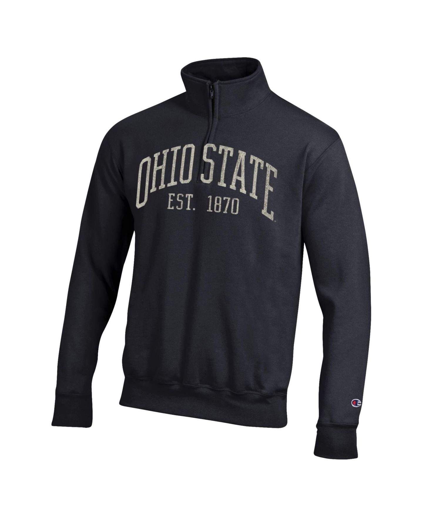 Мужской свитер Champion Black Ohio State Buckeyes Powerblend Quarter-Zip Pullover — фото 3