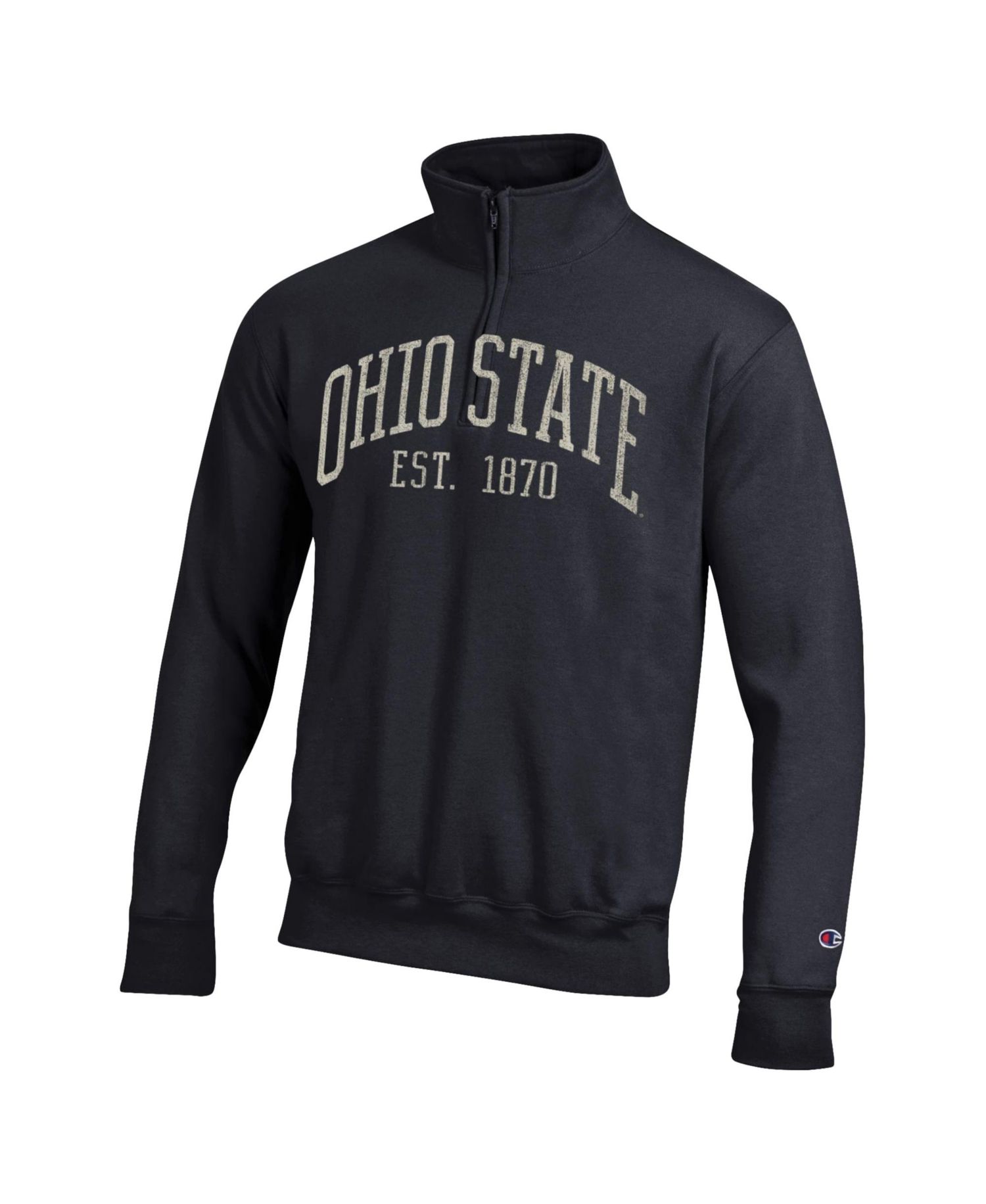 Men's Black Ohio State Buckeyes Powerblend Quarter-Zip Pullover