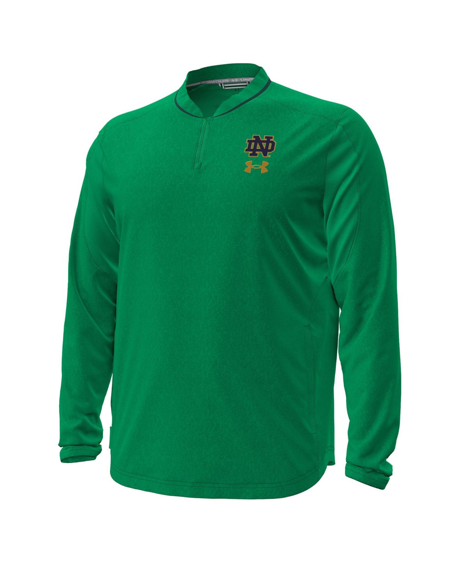 Men's Green Notre Dame Fighting Irish 2026 Sideline Motivate Woven Quarter-Zip Long Sleeve Pullover