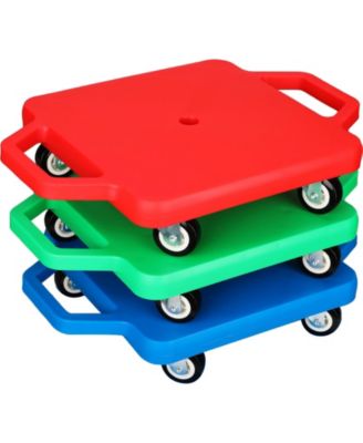 Plastic Roller Scooter with Handles Gym Floor Play Equipment