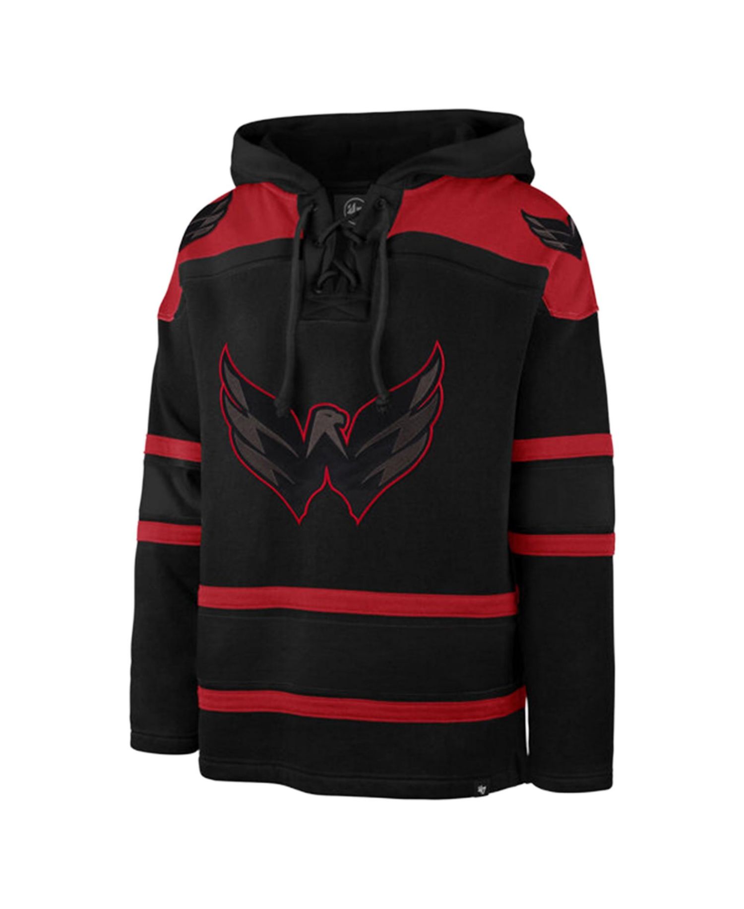 Men's '47 Black Washington Capitals Fall Color Pop Lacer Hoodie