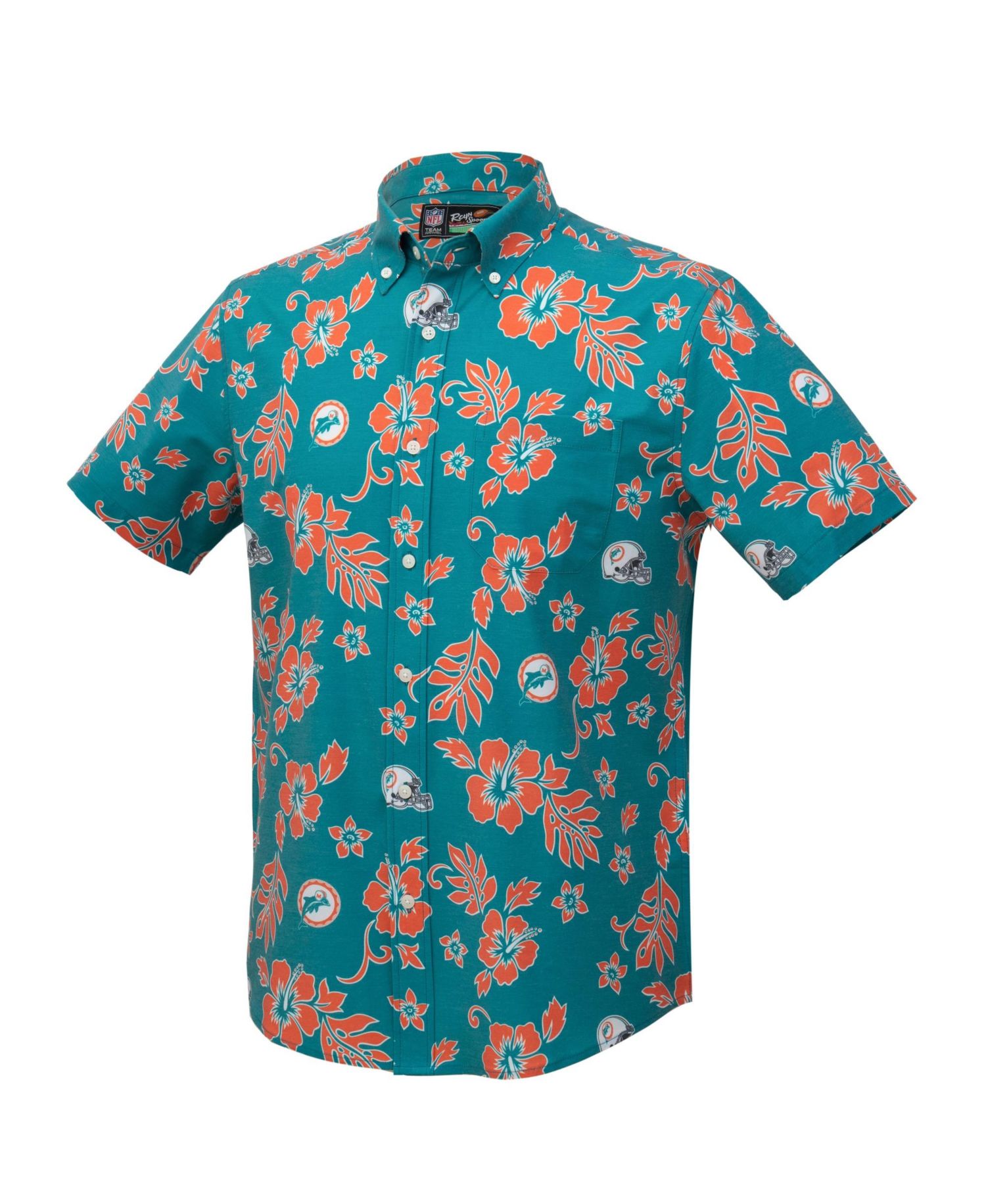Men's Aqua Miami Dolphins Kekai Performance Button-Down Top