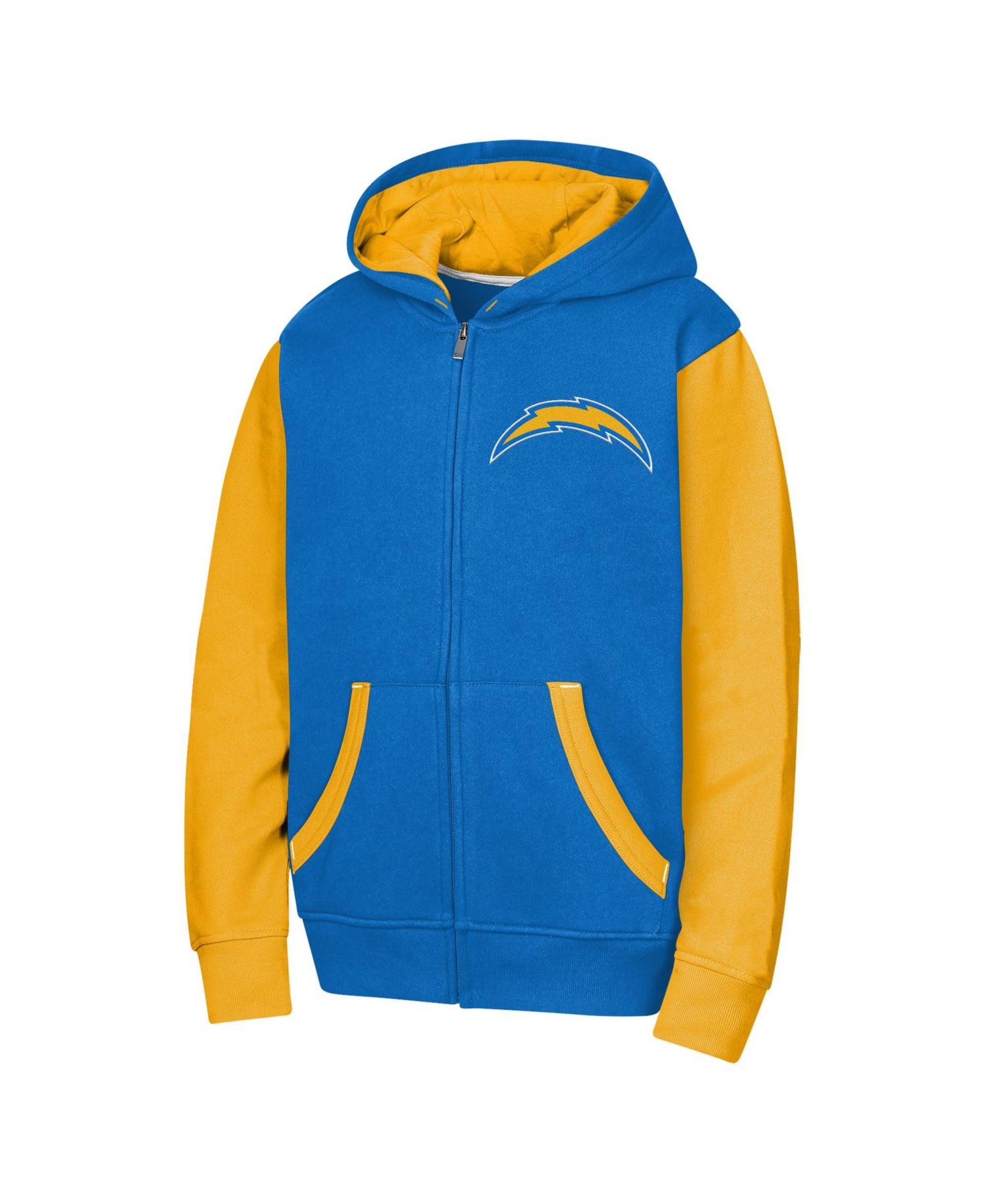 Big Boys and Girls Powder Blue Los Angeles Chargers Stadium Colorblock Full-Zip Hoodie