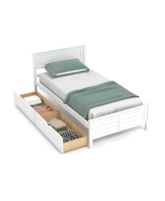 Twin Size Bed Frame with Storage Drawers