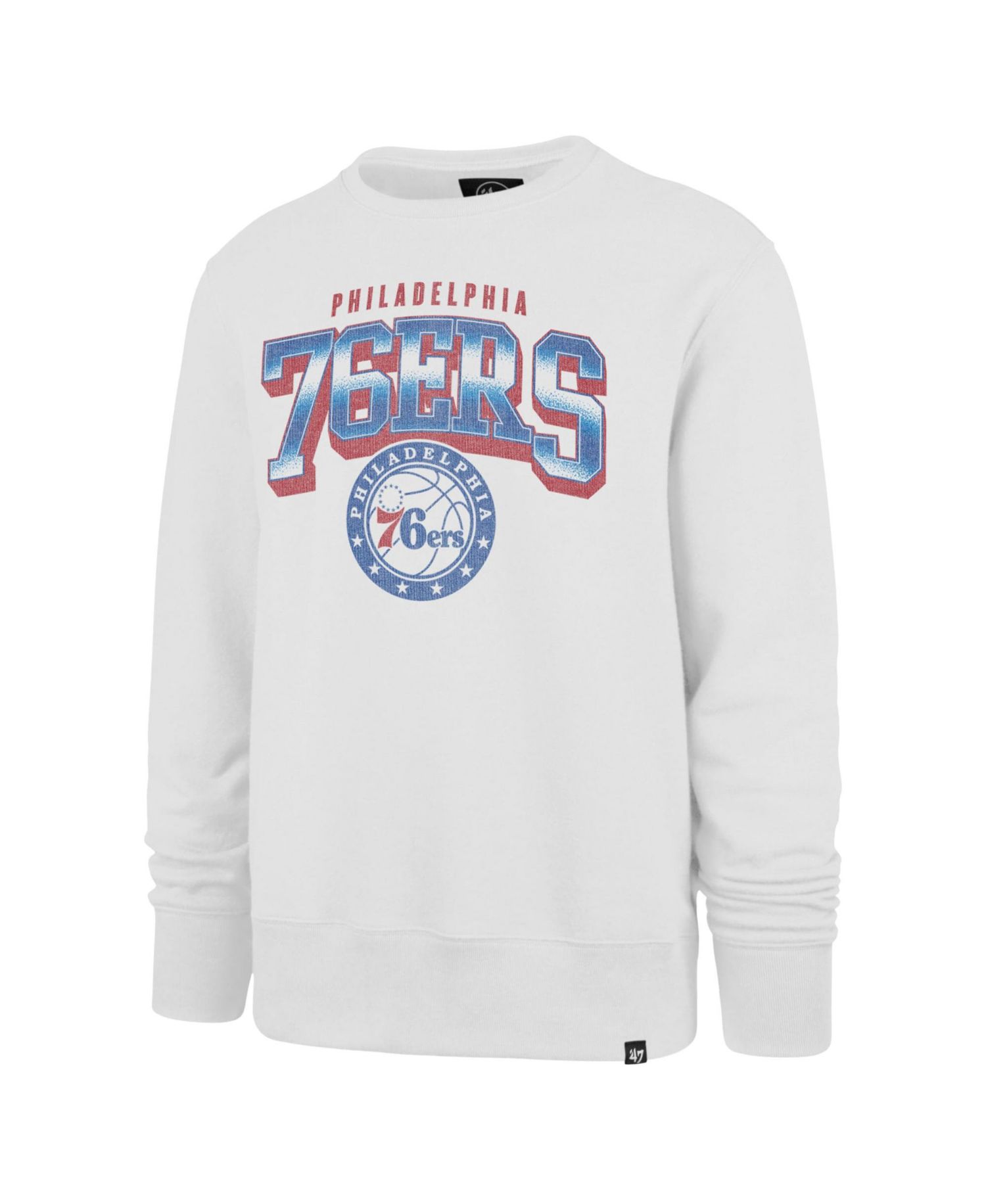 Men's '47 Cream Philadelphia 76ers Big & Tall Spotlight Headline Pullover Sweatshirt