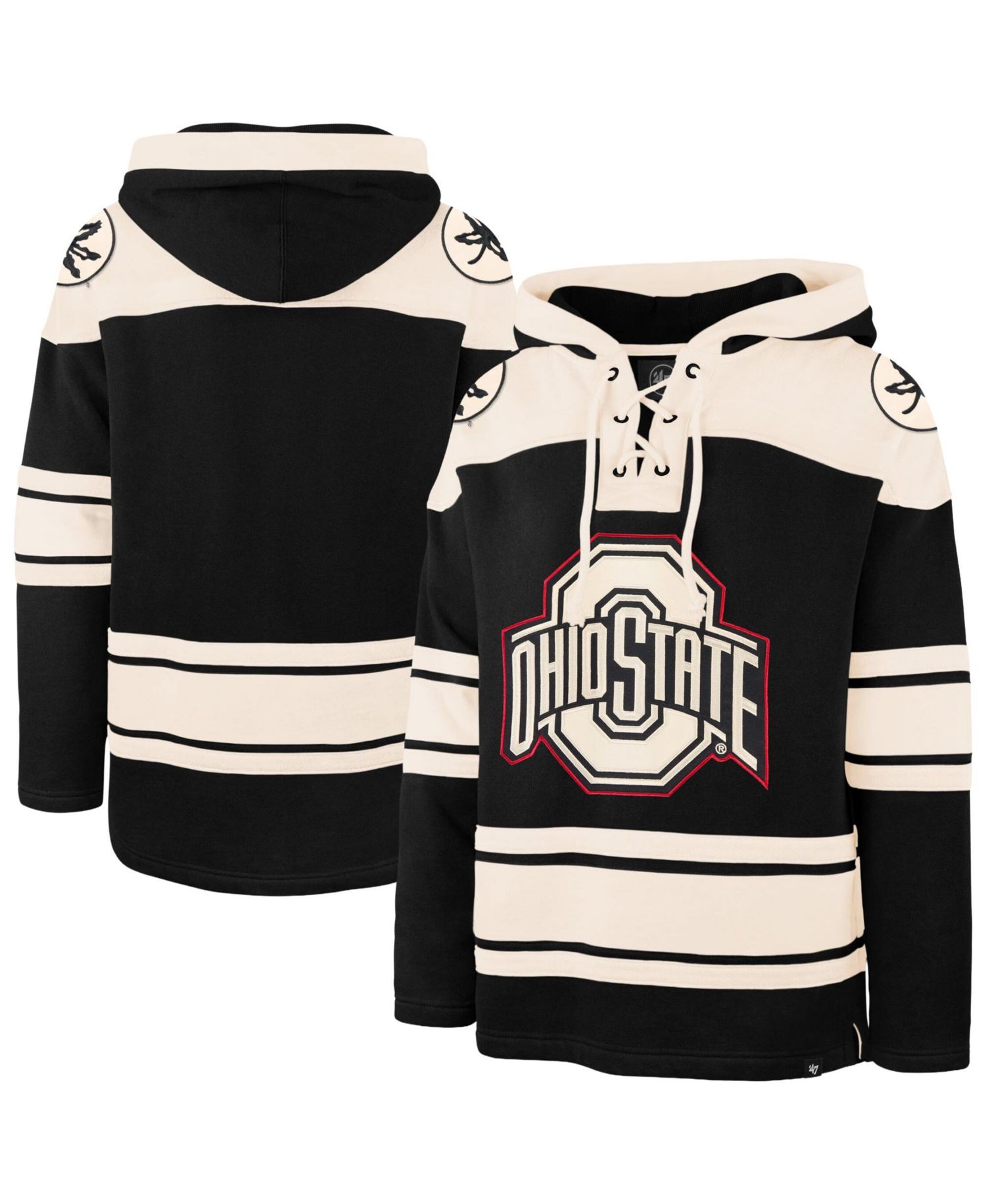 Men's '47 Black Ohio State Buckeyes Superior Lacer Hoodie