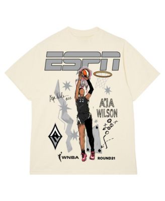 Men's and Women's A'ja Wilson Cream Las Vegas Aces ESPN Player Graphic T-Shirt