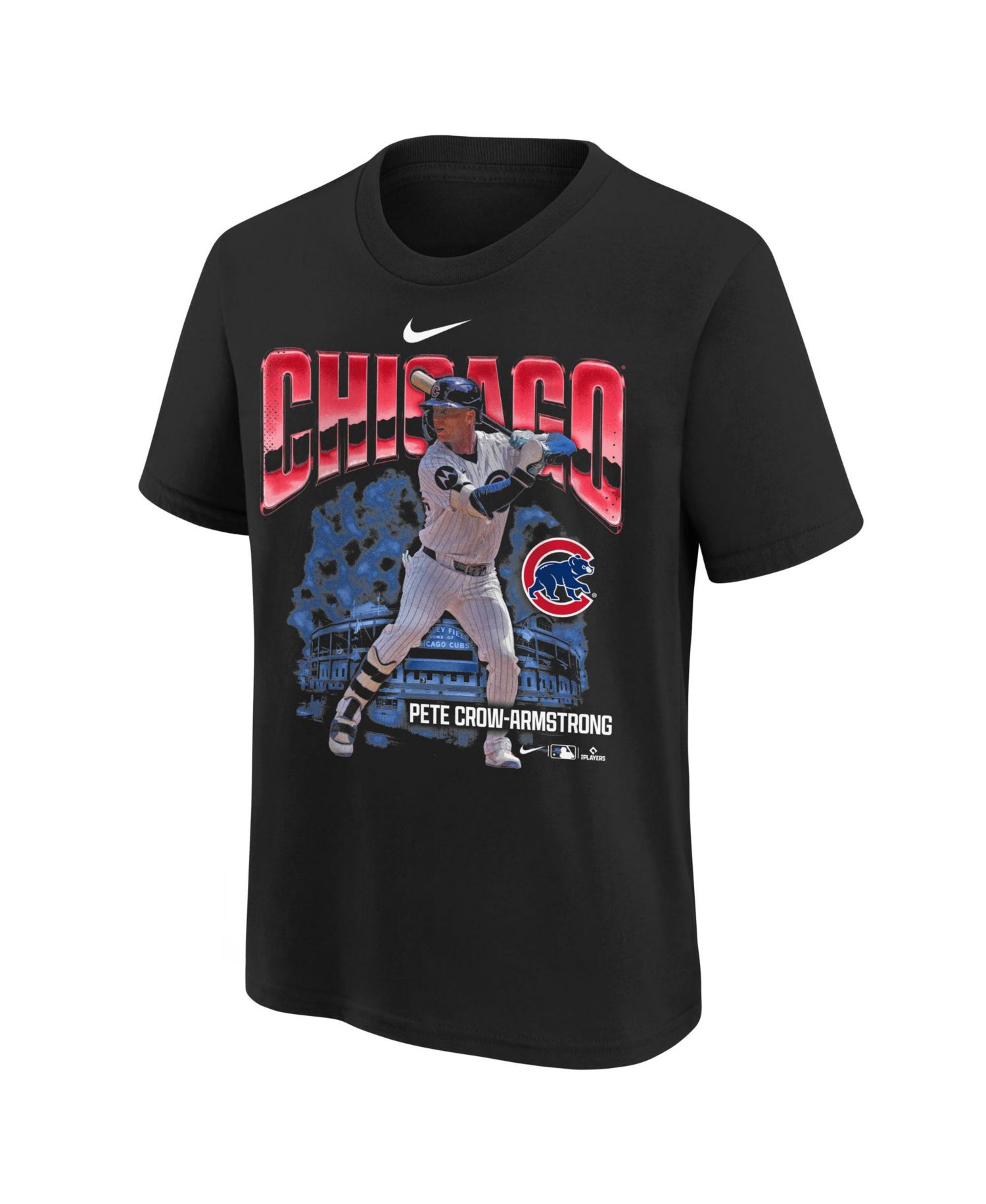 Big Boys and Girls Pete Crow-Armstrong Black Chicago Cubs Oversized Player T-Shirt