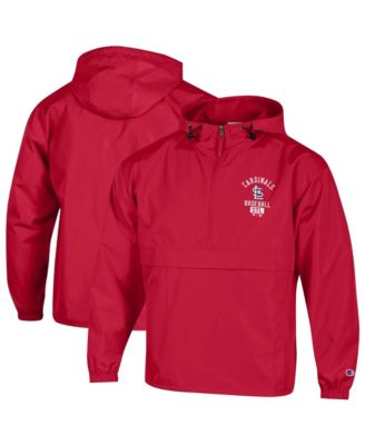 Men's  Red St. Louis Cardinals Packable Windbreaker Half-Zip Jacket