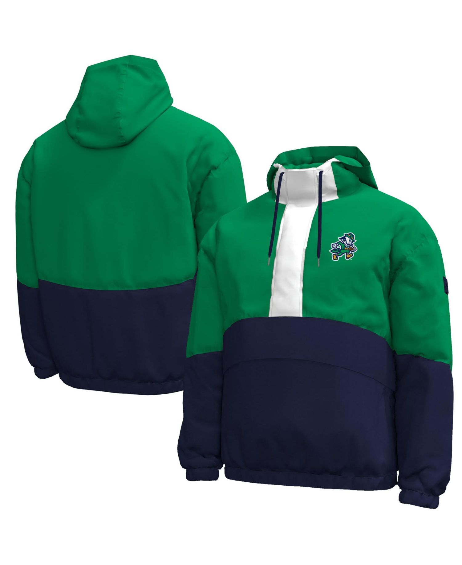 Men's #1 Kelly Green Notre Dame Fighting Irish Irish Wear Green Expanse Half-Zip Jacket