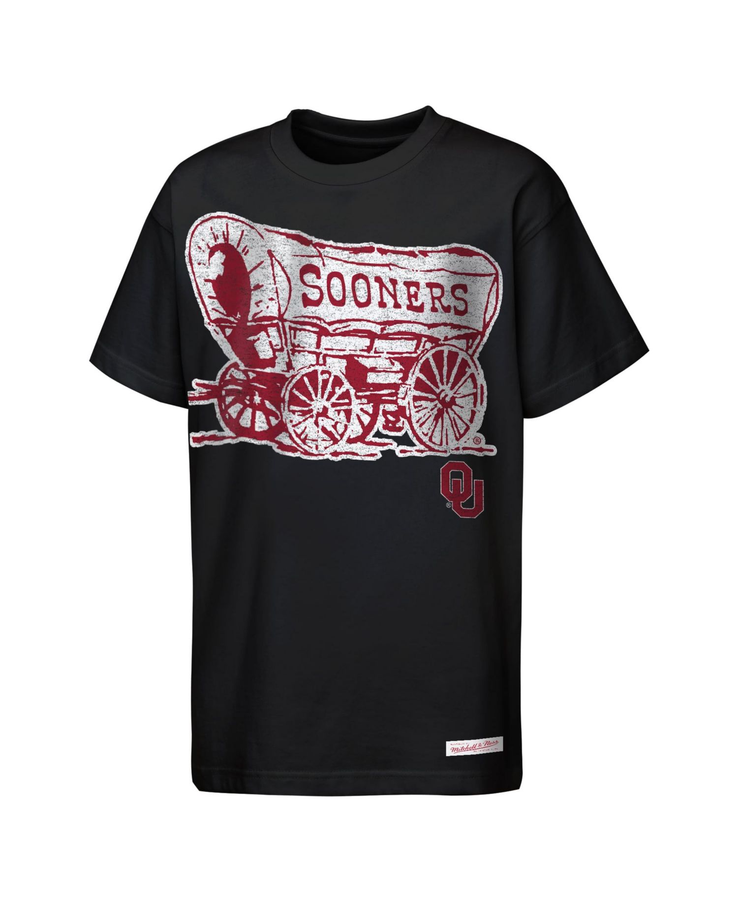 Big Boys and Girls Black Oklahoma Sooners Mascot Big Face Heavyweight T-Shirt
