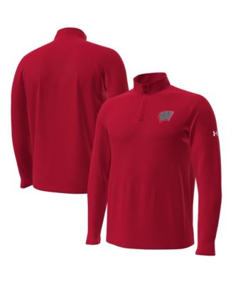 Men's Red Wisconsin Badgers 2026 Lambeau Field Collection Playoff Performance Quarter-Zip Top