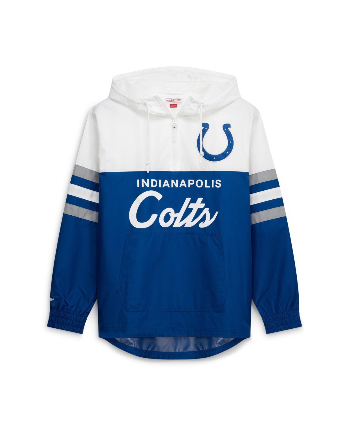 Men's Mitchell & Ness Royal Indianapolis Colts Head Coach Anorak Quarter-Zip Windbreaker Jacket