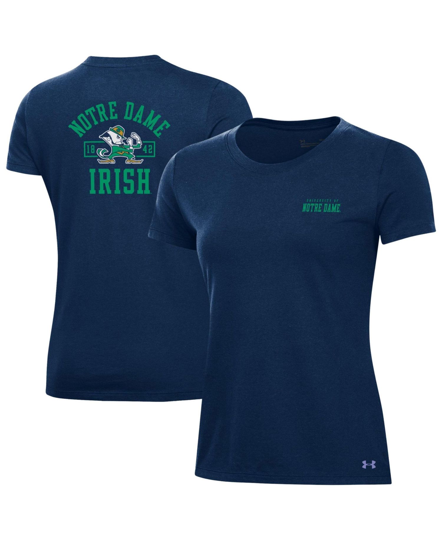 Women's Navy Notre Dame Fighting Irish Performance Cotton T-Shirt