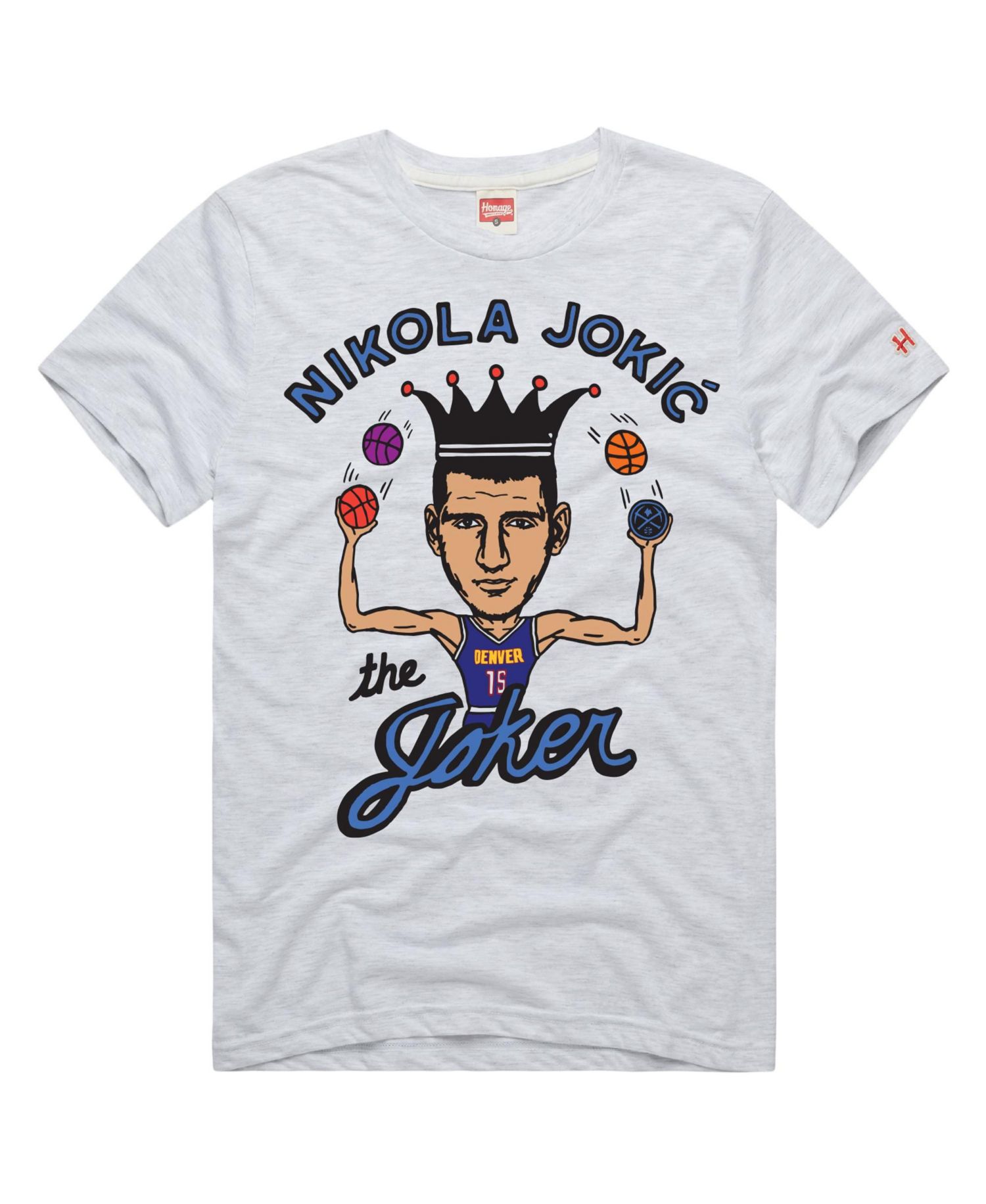 Men's and Women's Nikola Jokic Ash Denver Nuggets The Joker T-Shirt