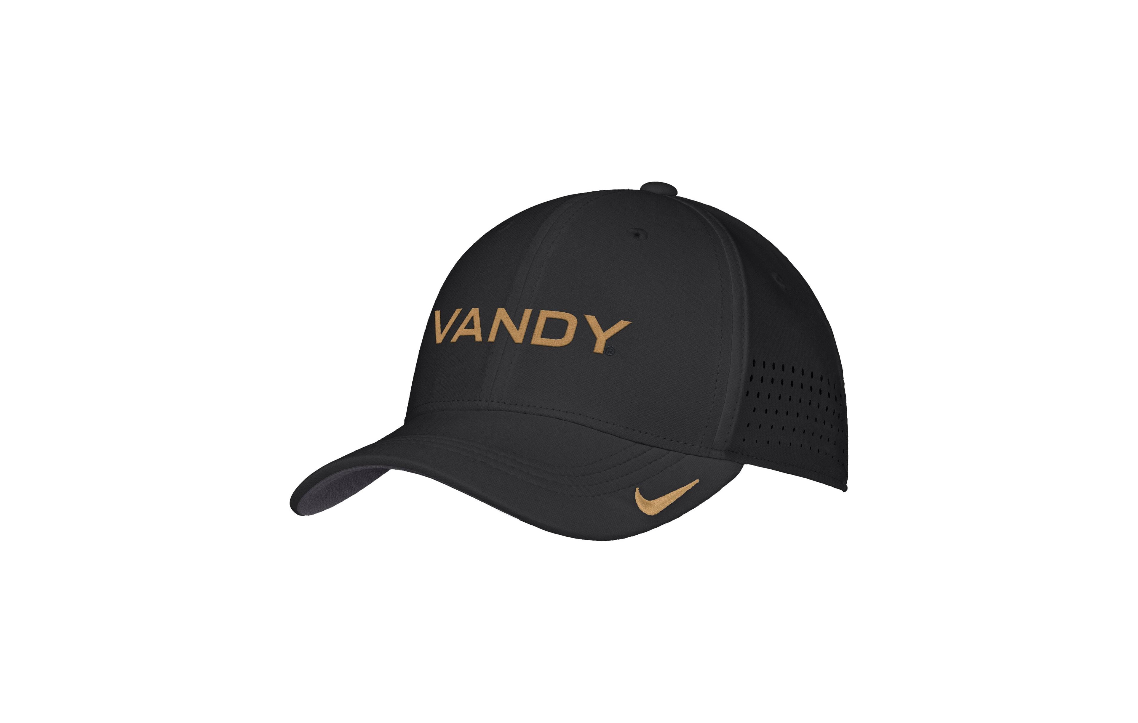 Men's Nike Black Vanderbilt Commodores 2026 On-Field AeroBill SwooshFlex Dri-fit Hat