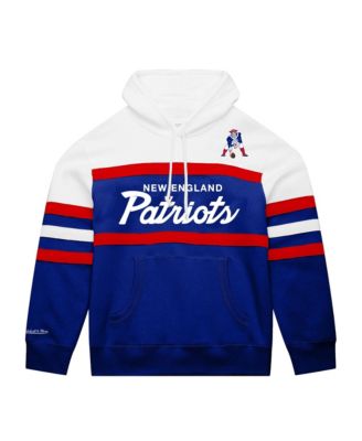 Men's  White/Royal New England Patriots Big & Tall Head Coach Hoodie