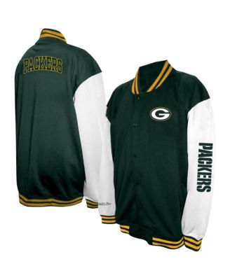 Men's  Green Green Bay Packers Big & Tall Full-Snap Varsity Jacket