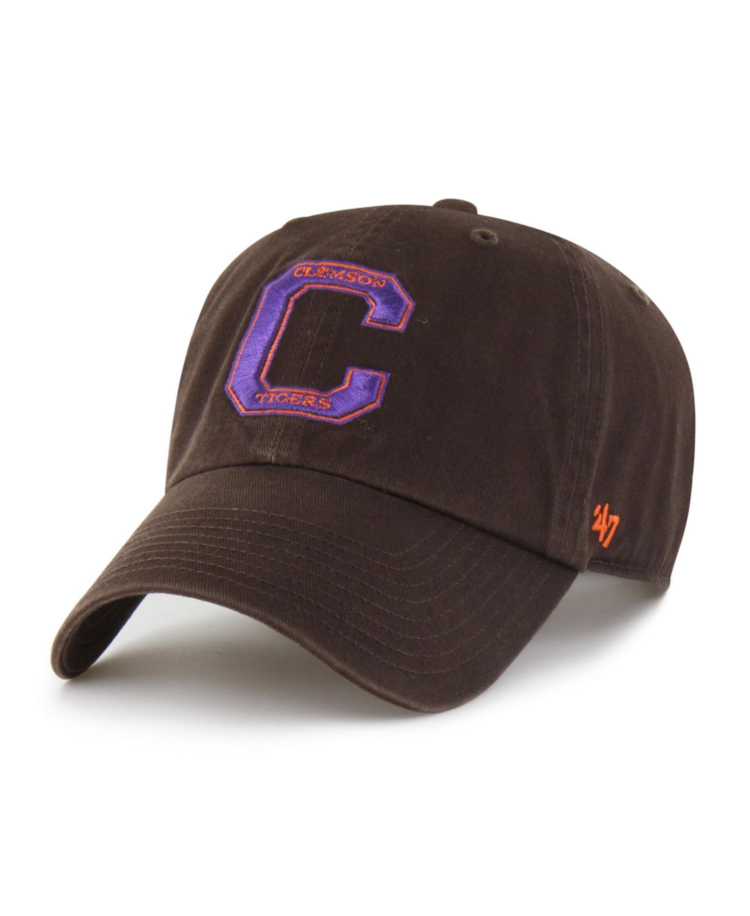 Men's '47 Brown Clemson Tigers Vault Clean Up Adjustable Hat