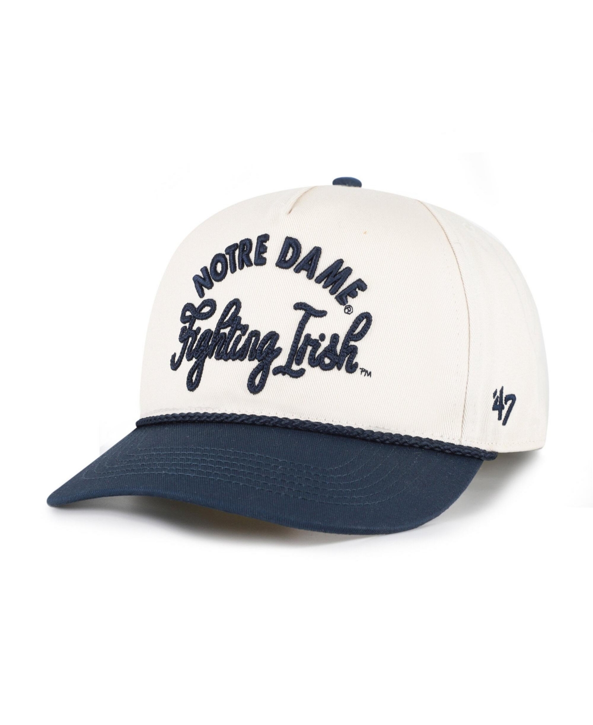 '47 Brand Women's Cream/Navy Notre Dame Fighting Irish Rope Script Hitch Adjustable Hat