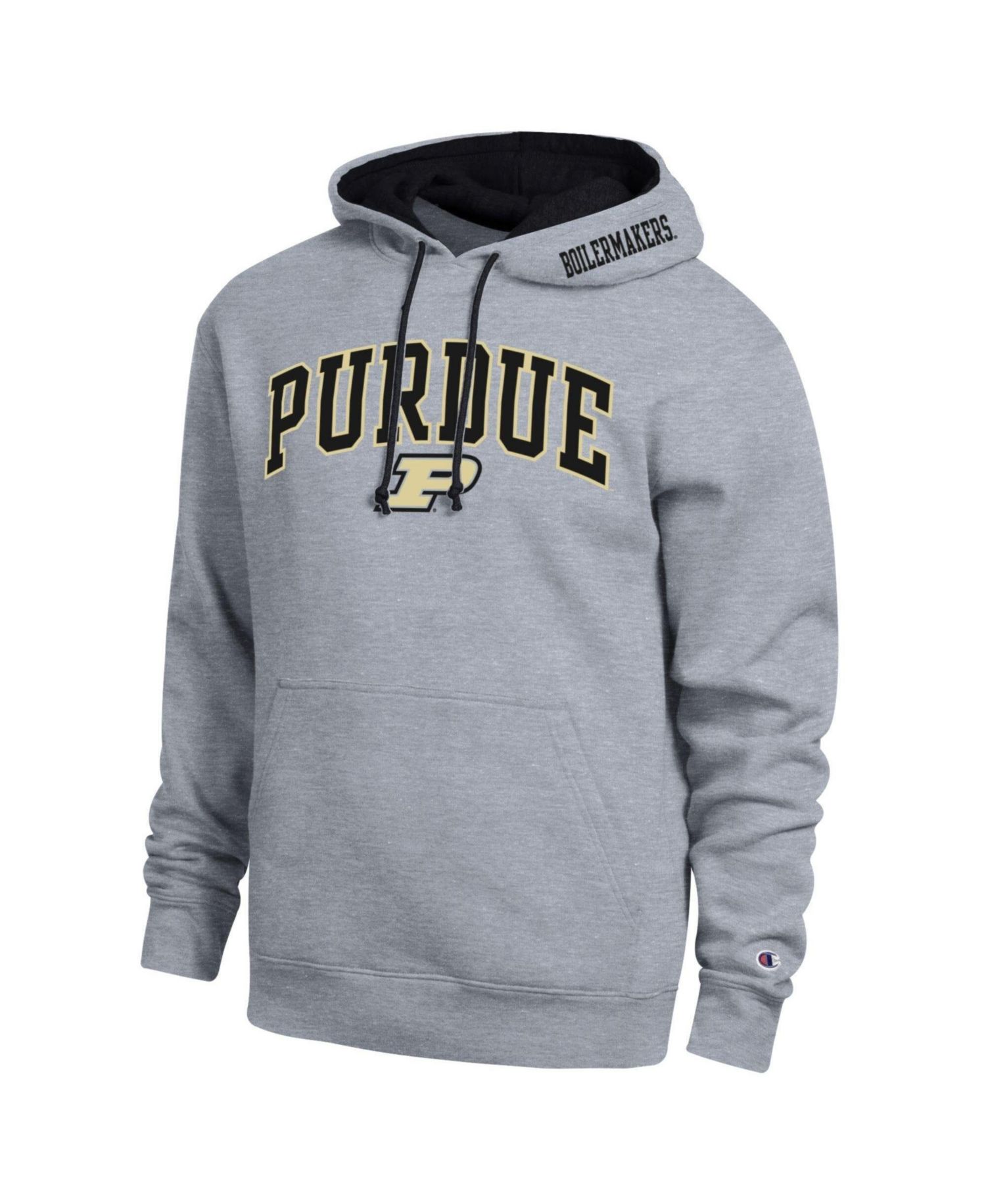 Men's Heather Gray Purdue Boilermakers Arch Tackle Twill Hoodie