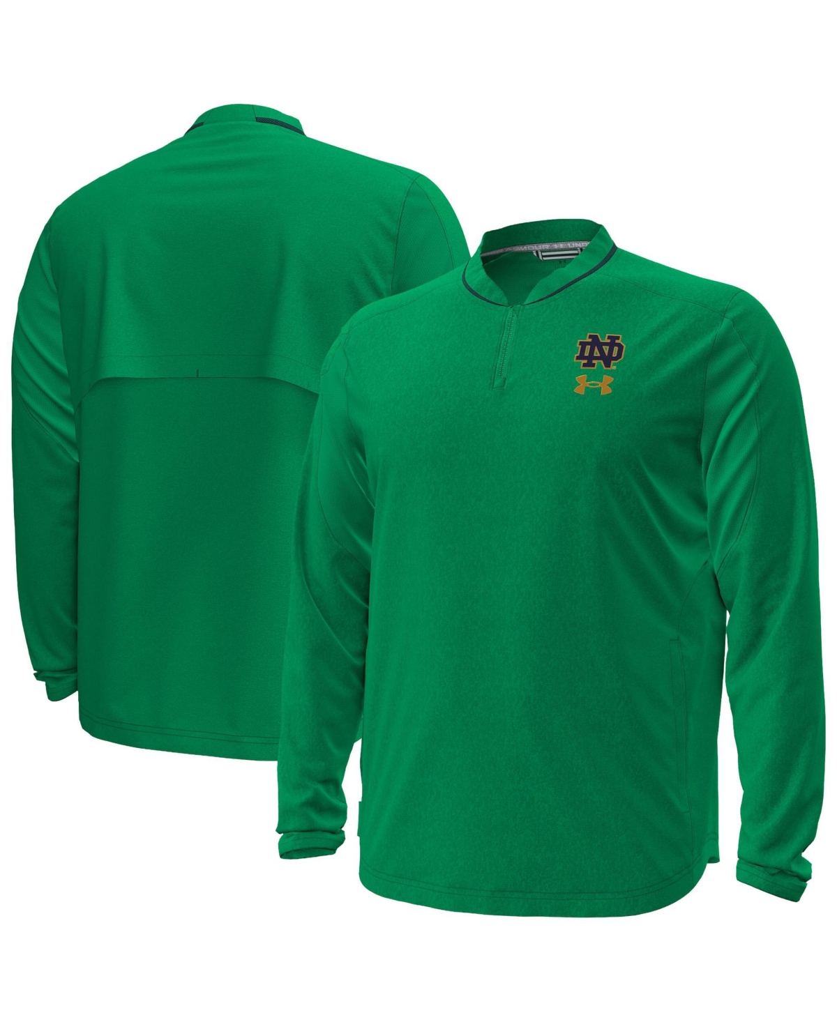 Under Armour Men's Green Notre Dame Fighting Irish 2026 Sideline Motivate Woven Quarter-Zip Long- Sleeves Pullover